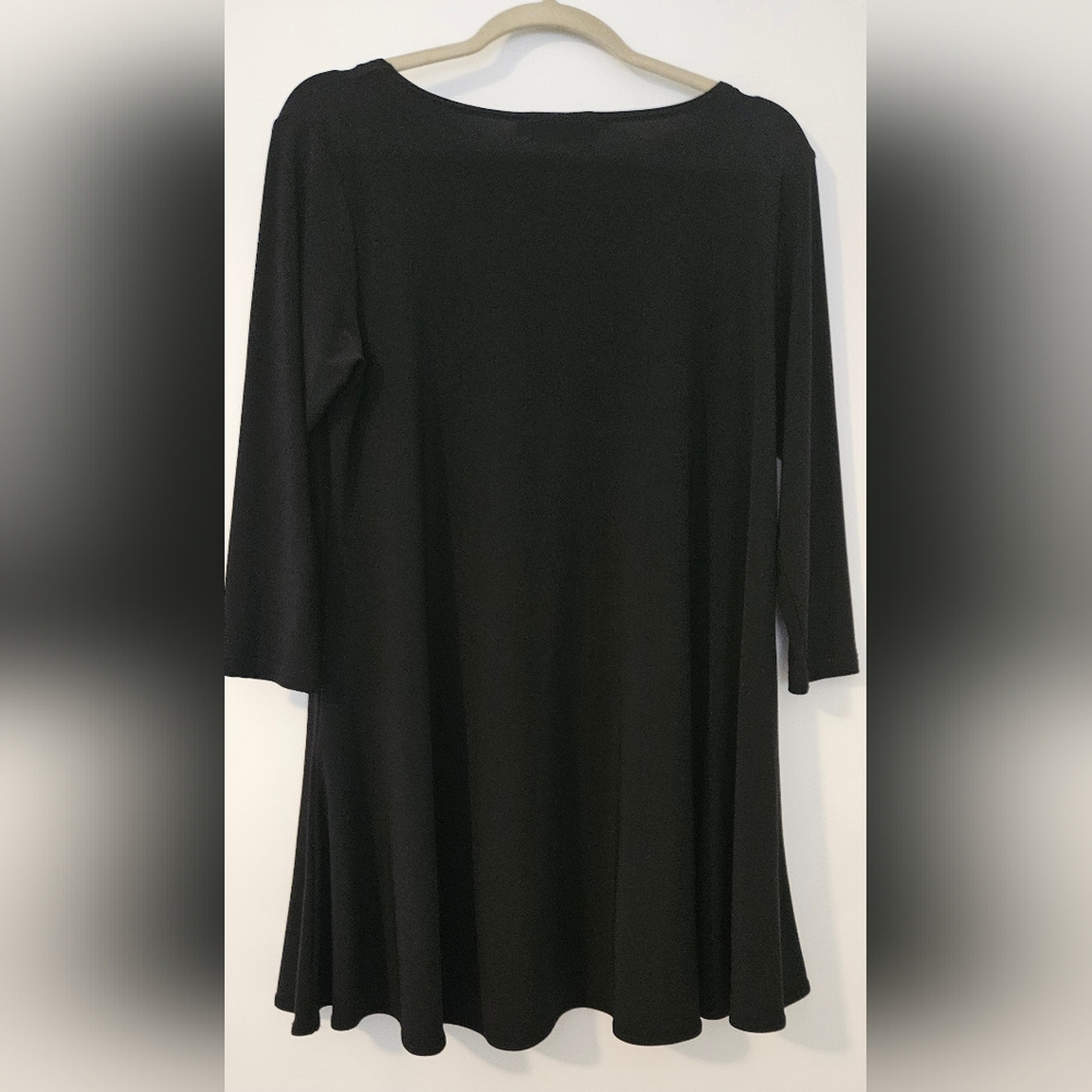 Sympli Solid Black Slinky Stretch Vented Wide Nec… - image 5